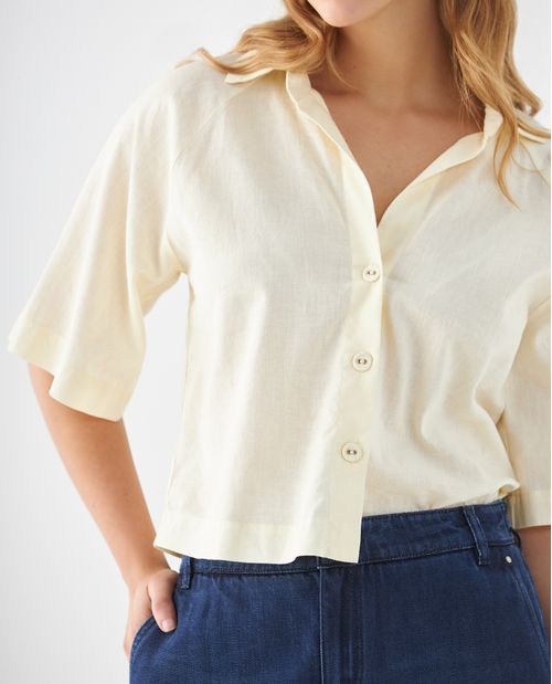 Camisa de cuello clásico para mujer