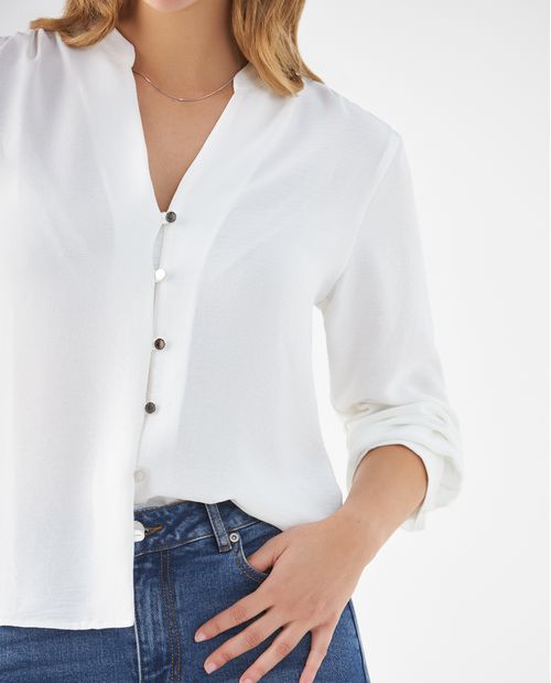 Camisa de tela fluida para mujer