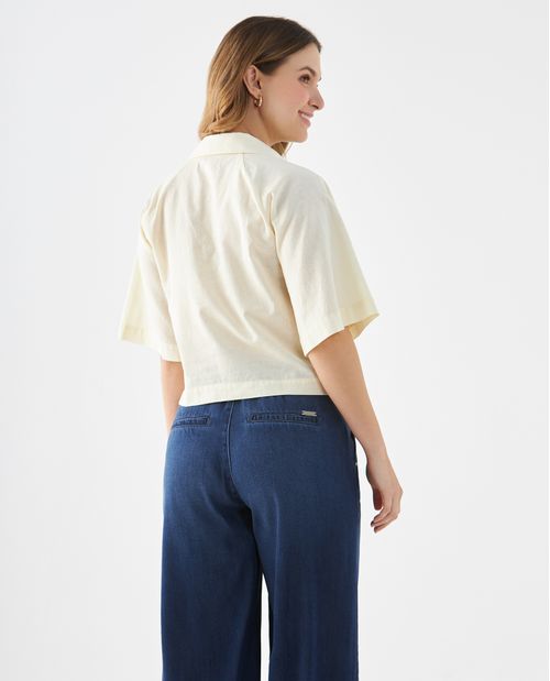 Camisa de cuello clásico para mujer
