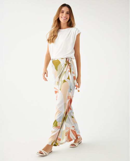 Pantalón con tapa delantera para mujer