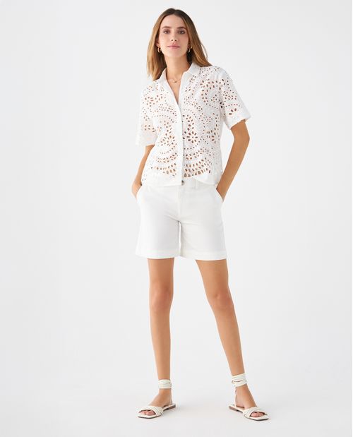 Camisa de diseño abierto para mujer