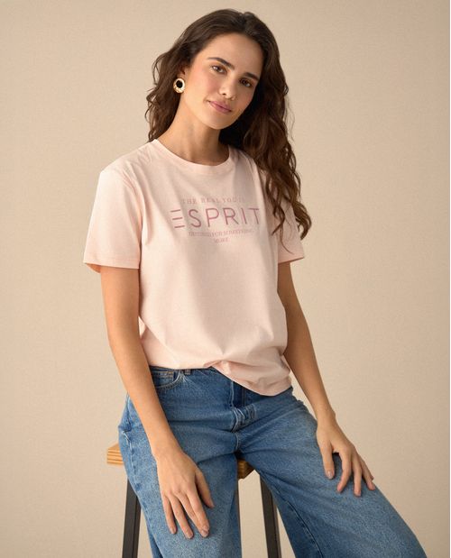 Camiseta manga corta estampada para mujer