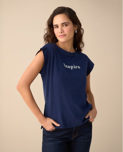 Camiseta manga corta rodada para mujer