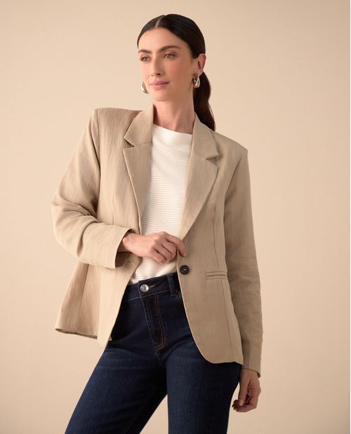 Blazer elegante de cuello solapa para mujer