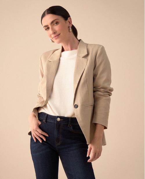 Blazer elegante de cuello solapa para mujer