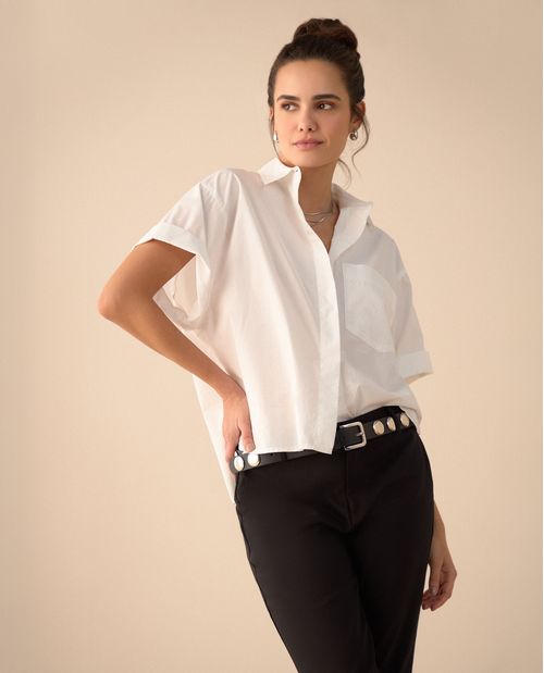 Camisa de manga corta con guardapolvo para mujer