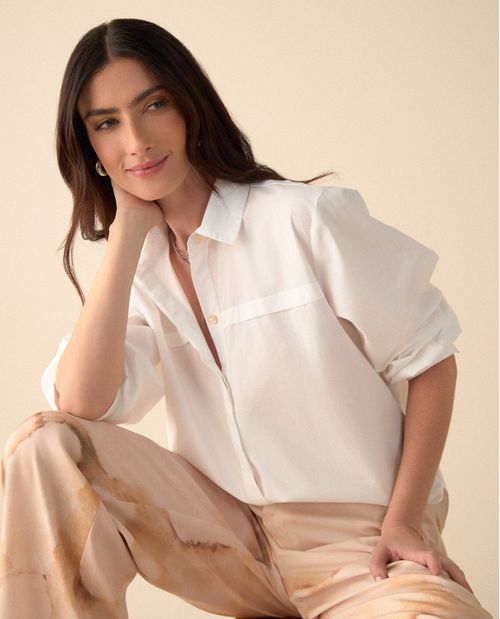 Camisa clásica de botones para mujer