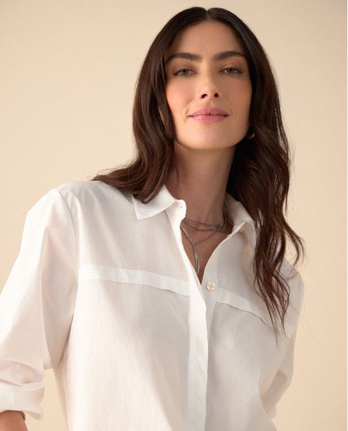 Camisa clásica de botones para mujer