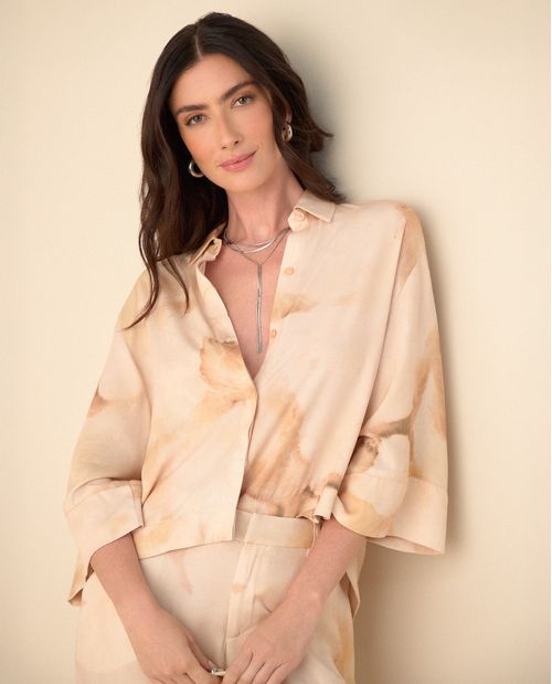 Camisa manga 3/4 amplia para mujer