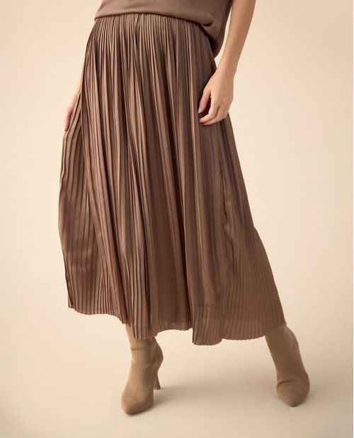 Falda midi plisada para mujer