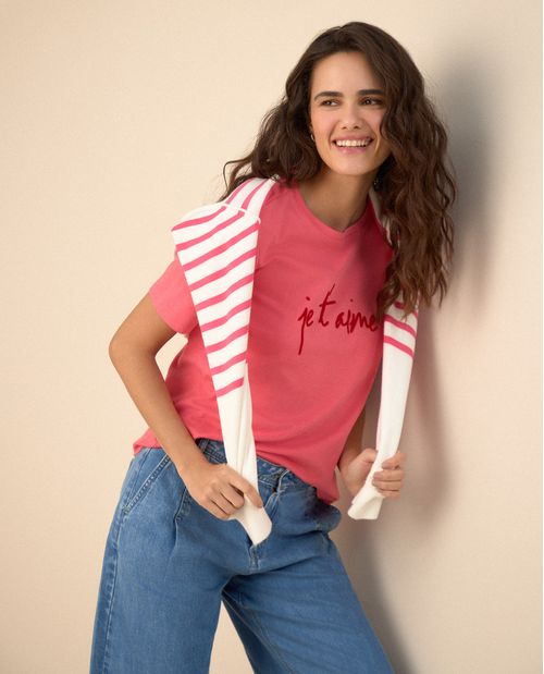 Camiseta con textura para mujer