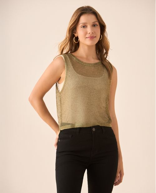 Camisa tejida manga sisa para mujer