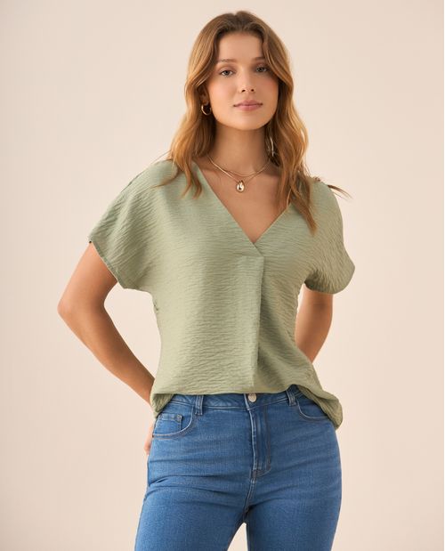 Camisa de tela fluida para mujer