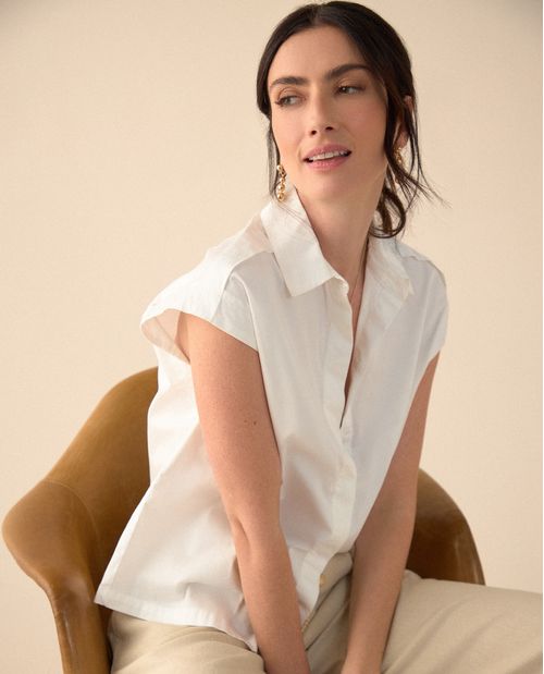 Camisa de diseño abierto para mujer