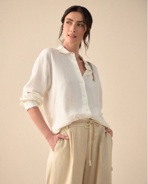 Camisa de cuello clásico para mujer