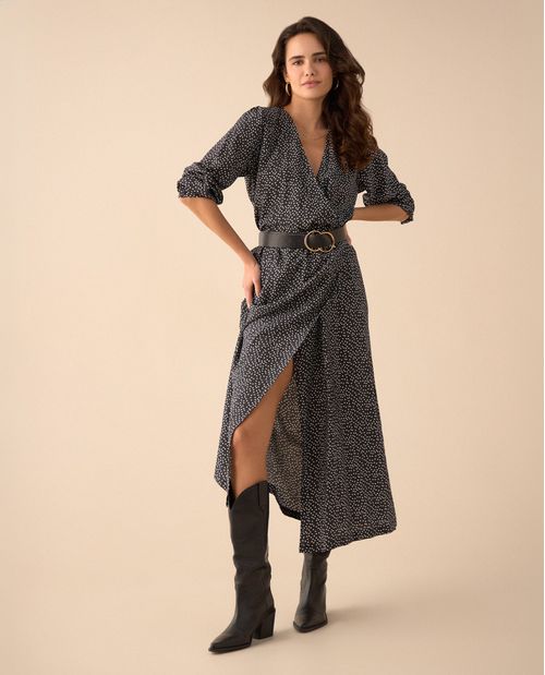 Vestido de puntos largo para mujer