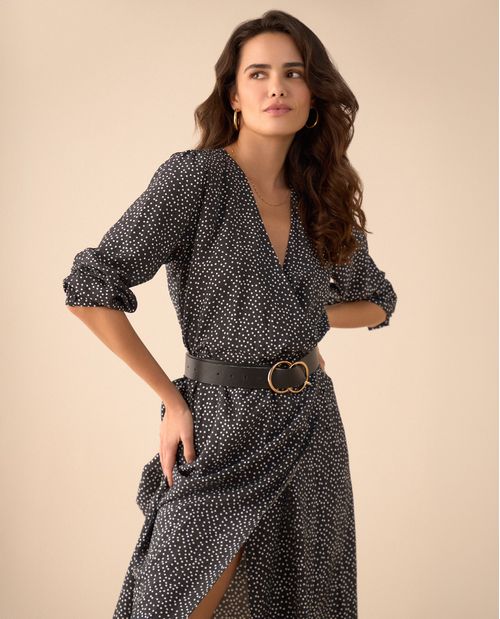 Vestido de puntos largo para mujer