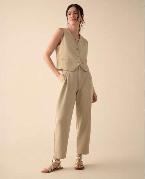 Pantalón con aberturas laterales en bota para mujer