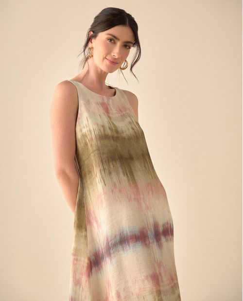 Vestido largo estampado para mujer