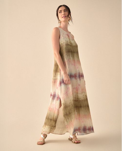 Vestido largo estampado para mujer