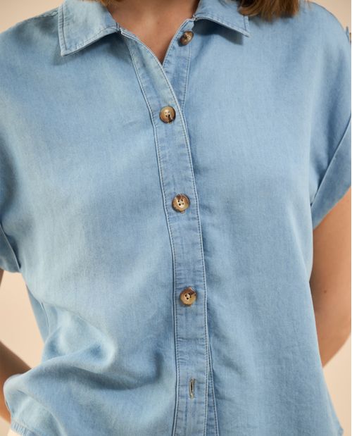 Camisa manga corta rodada para mujer