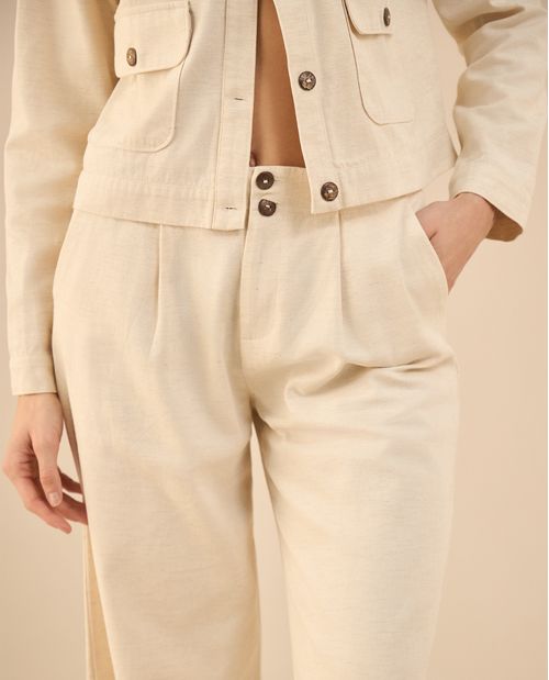 Pantalón con elástico en pretina para mujer