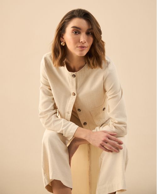 Chaqueta clásica de botones para mujer