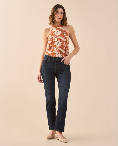 Jean Straight tono oscuro para mujer