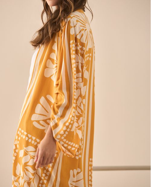 Cárdigan largo estampado para mujer