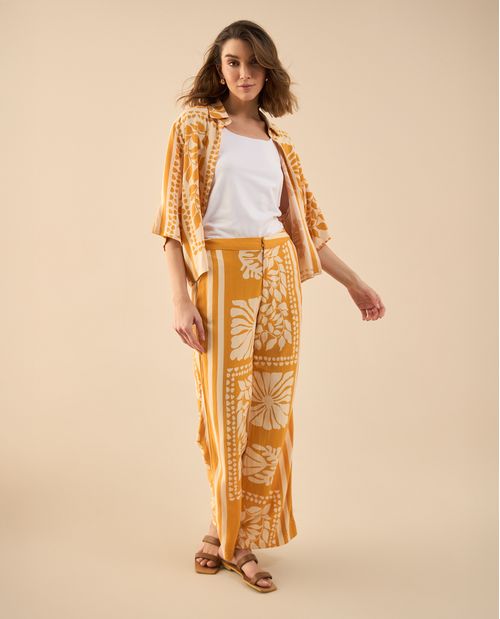 Pantalón estampado de bota recta para mujer