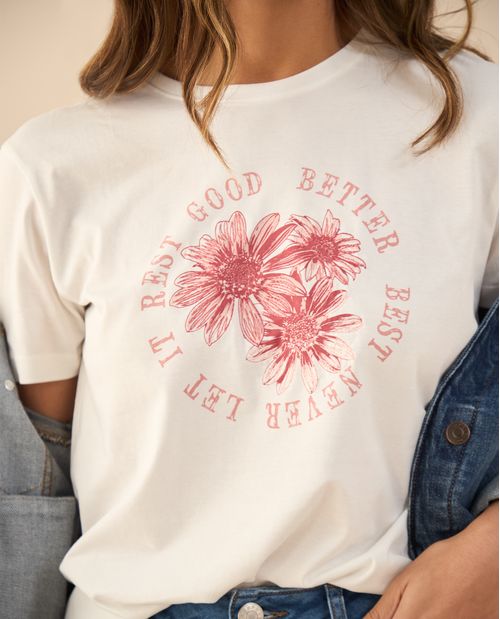 Camiseta básica estampada para mujer