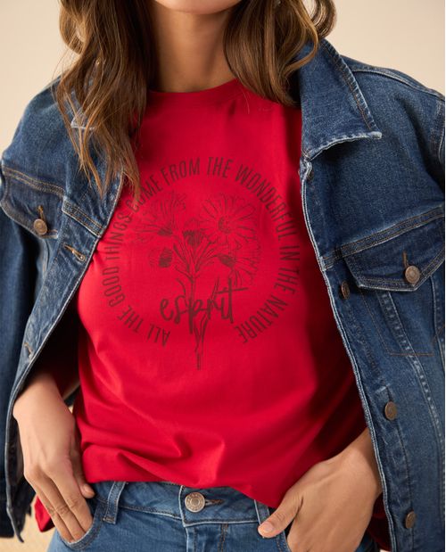 Camiseta de manga corta y estampado para mujer