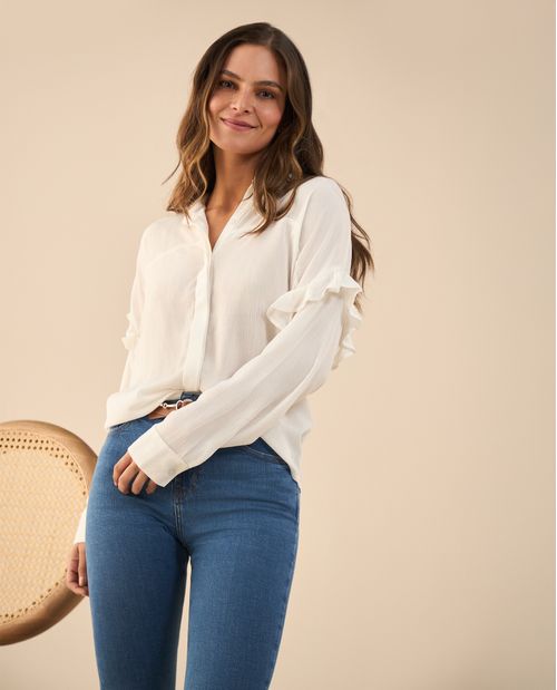 Camisa con bolero en manga para mujer
