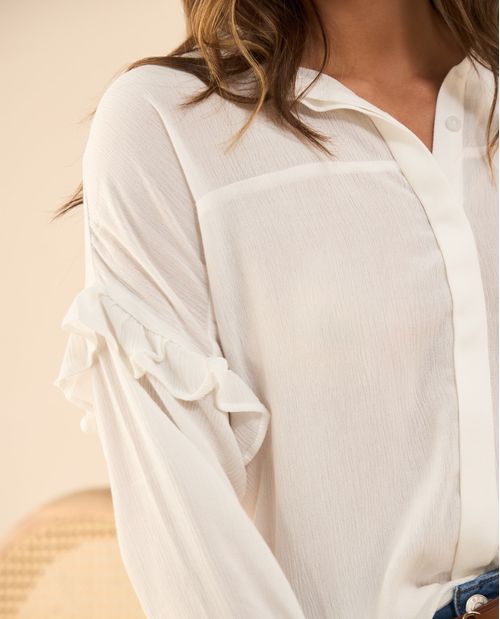 Camisa con bolero en manga para mujer
