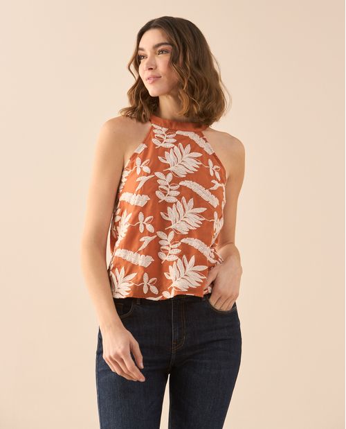 Camisa con detalles bordados para mujer