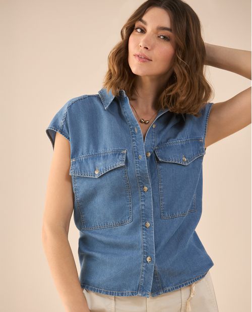 Camisa manga sisa para mujer