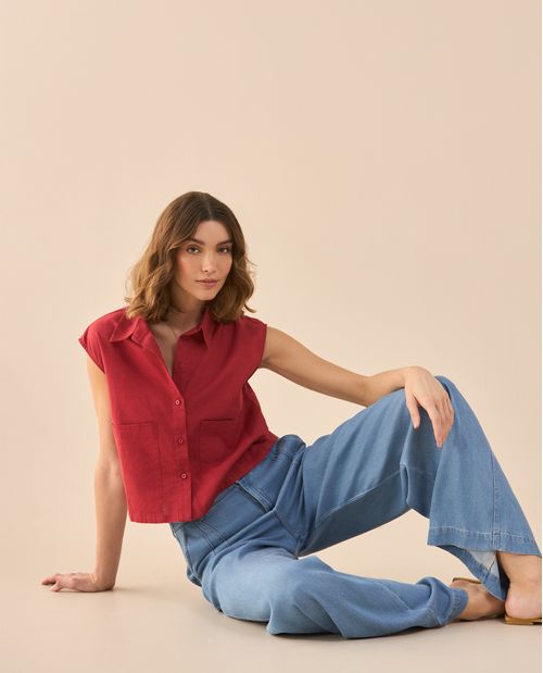 Camisa de largo pretinero para mujer