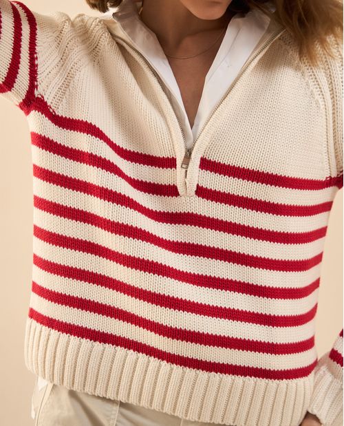 Buzo tejido cuello alto para mujer