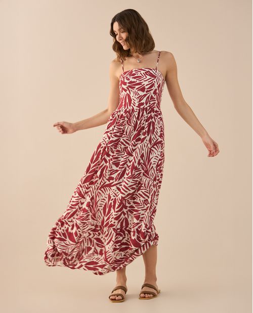 Vestido estampado largo para mujer