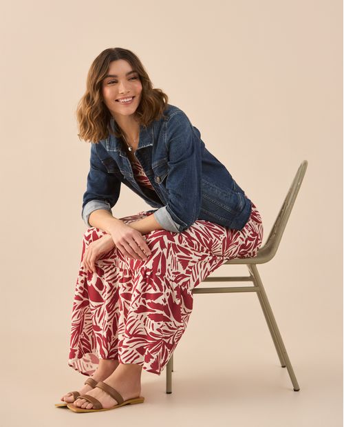 Vestido estampado largo para mujer