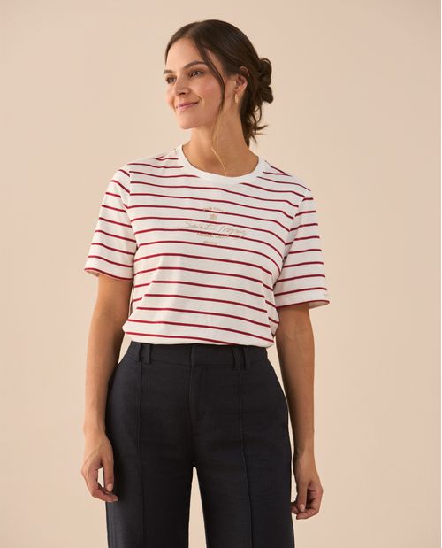 Camiseta con diseño a rayas para mujer