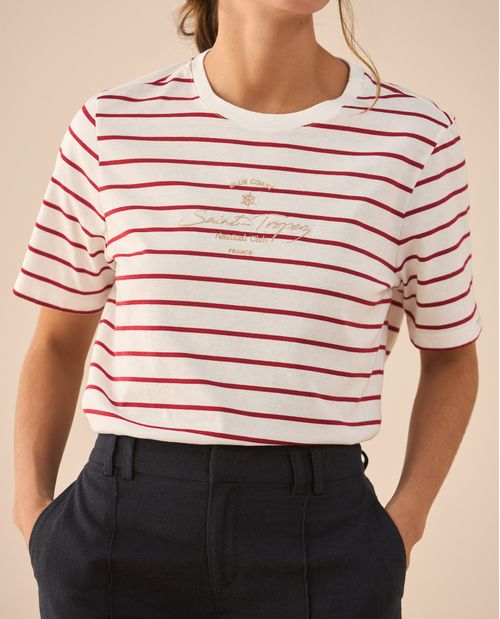 Camiseta con diseño a rayas para mujer