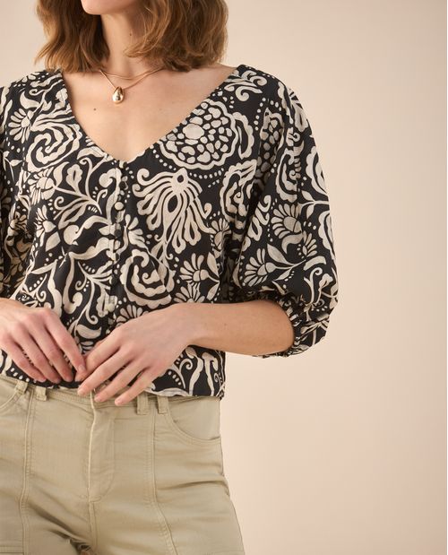 Camisa de escote en V para mujer