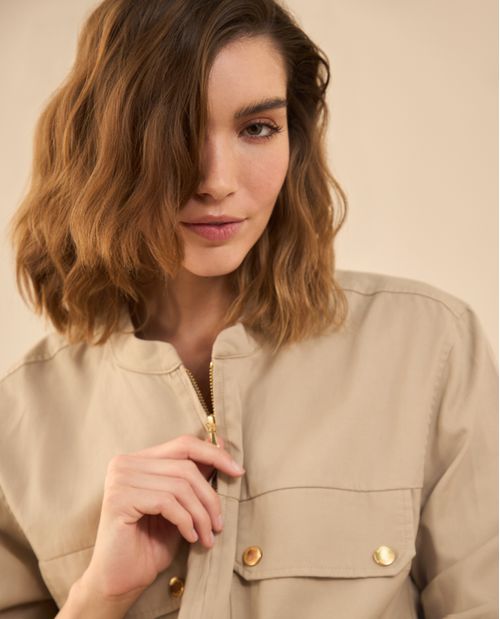 Chaqueta de cuello redondo para mujer