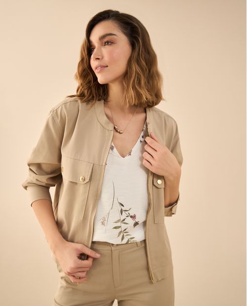 Camisa de flores con escote en V para mujer