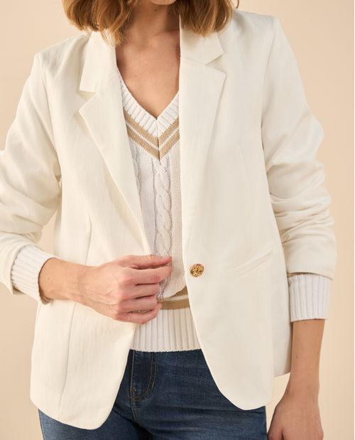 Chaqueta con cuello de solapa para mujer