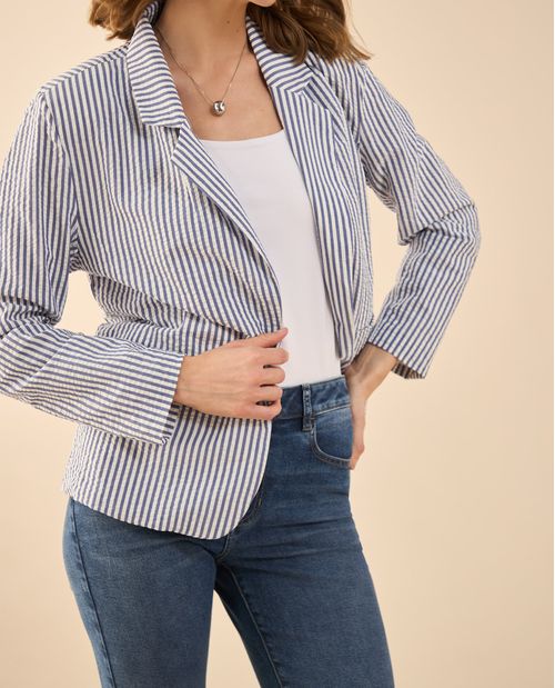 Chaqueta tipo blazer a rayas para mujer