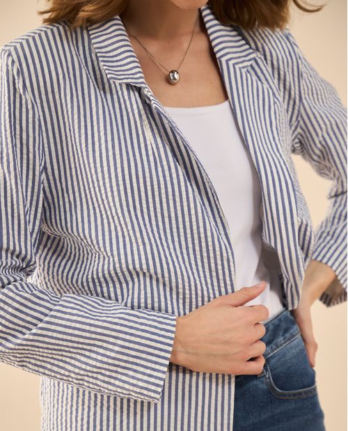 Chaqueta tipo blazer a rayas para mujer