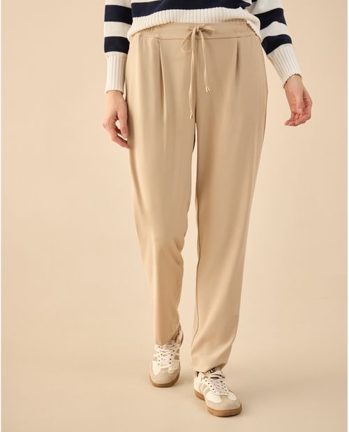 Pantalón con cordón ajustable en frente para mujer