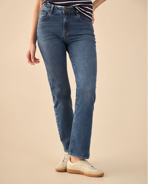 Jean Straight Tiro alto para mujer